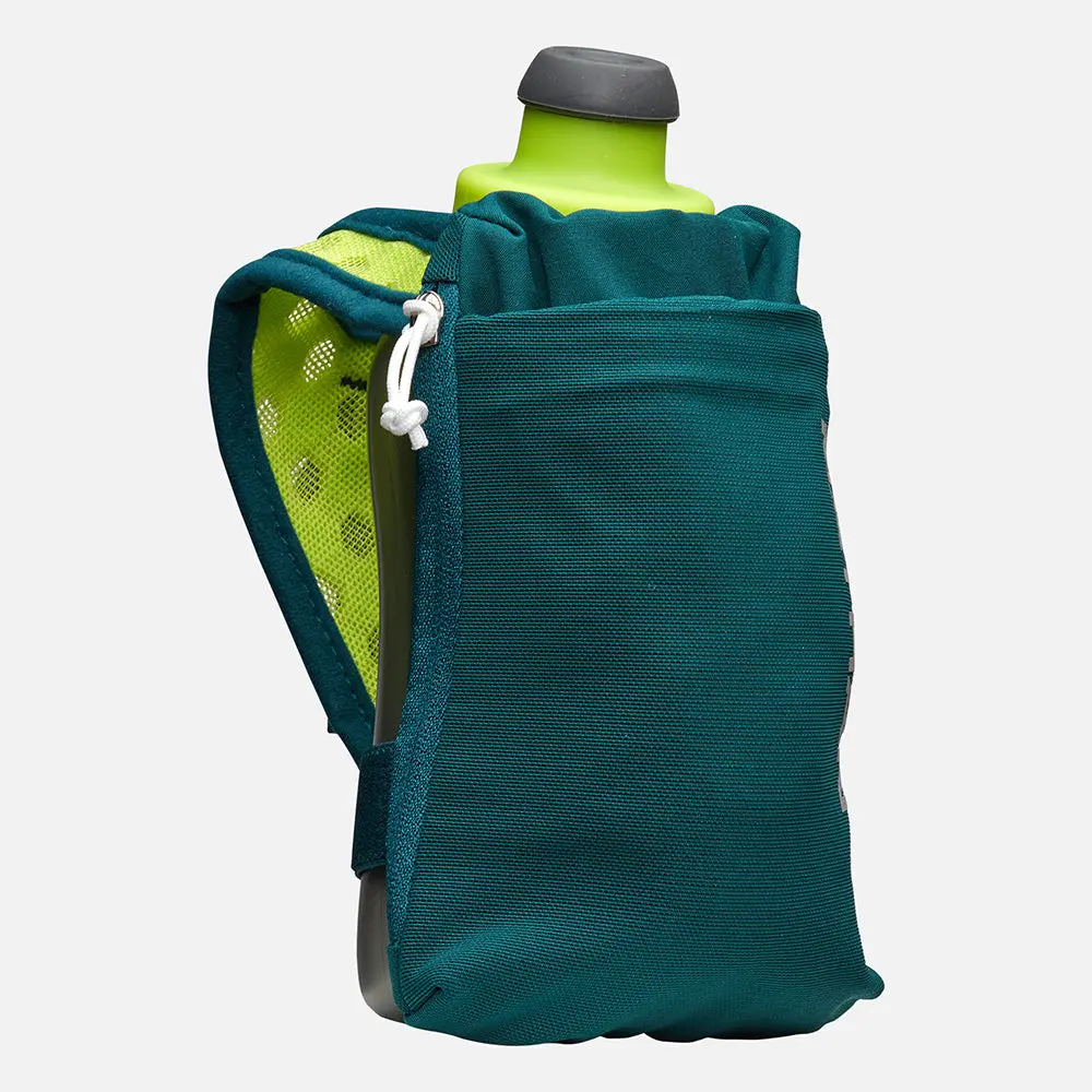 NATHAN SpeedDraw 2-Flask 12oz Sports Drinking Bottle - Ergo-Shaped Flask with Push-Pull Blast Valve Cap, Power Mesh Pocket, Water Bottle Pocket for On-the-Go Hydration