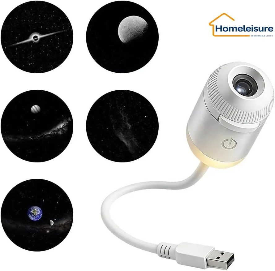 Galaxy Projector 2-in-1 Starry Sky Projector & Night Light USB  Galaxy Projecto Projector Night Light For Bedroom Hallway Ceiling Decor （1 Light+5 Pcs）