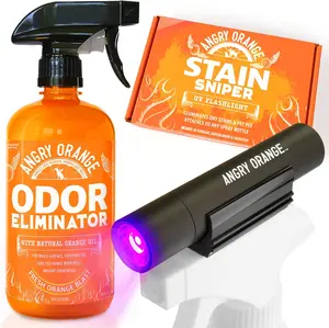 Complete Pet & Home Odor Removal Kit - 24 oz Cleaner & UV Flashlight for Multi-Purpose Odor Elimination