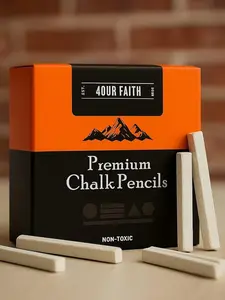 Edible Slate Pencils – Natural Limestone Chalk Bars | White Thin Edible Chalk | Earthy Goodies Pack of 30 (200g)