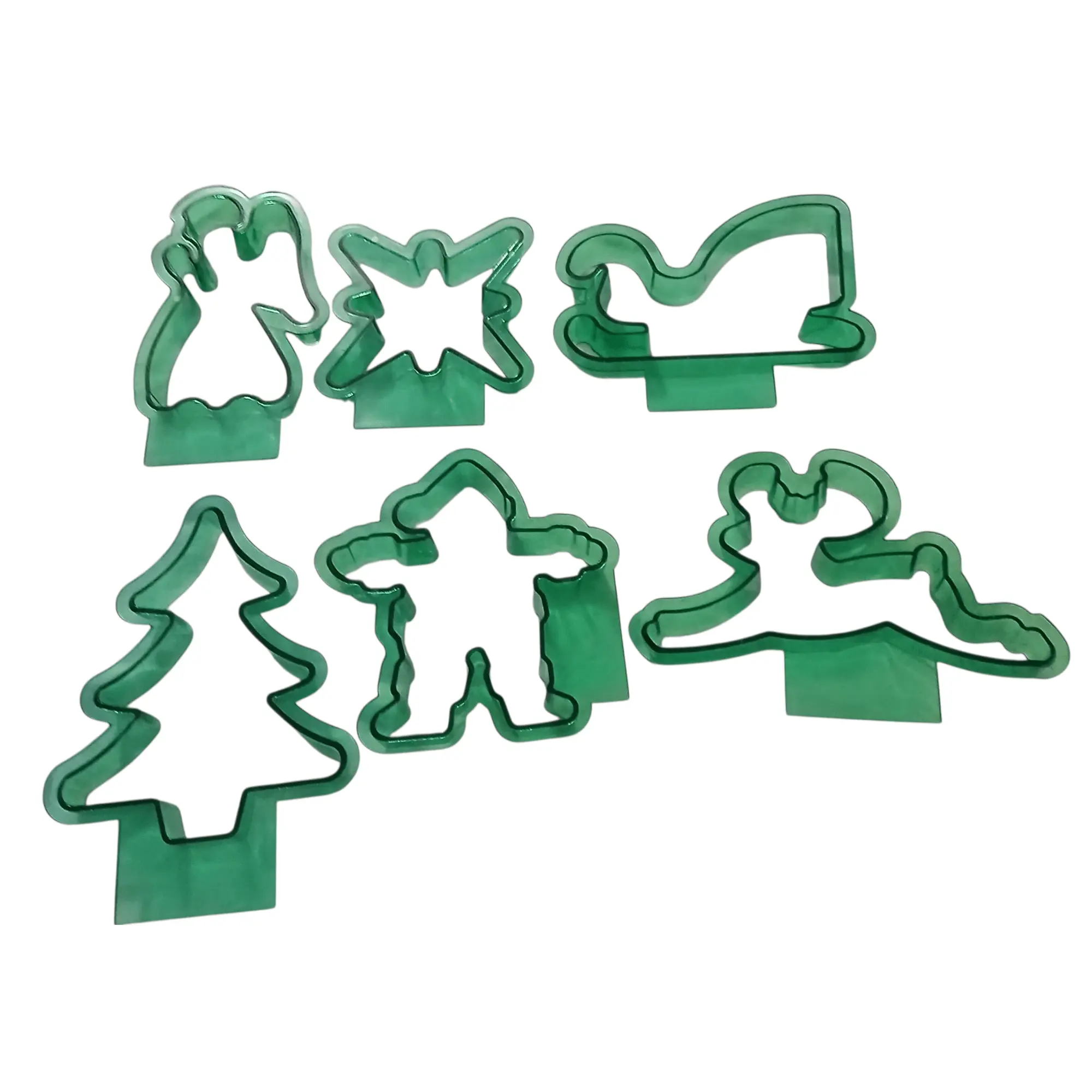 Green plastic cookie cutters
