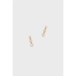 Gold Bezel Mini Drop Earrings