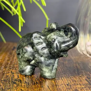 Xiuyan Jade Elephant Crystal Carving