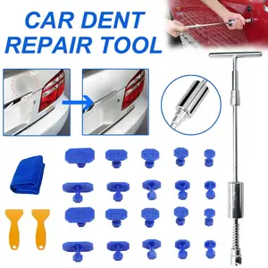 Car Dent Repair Tool Set, T-Shape Slide Hammer Puller with Multi-Sized Pads, Body Panel Dent Repair, Anti-Paint Damage Design, Car Dent Remover