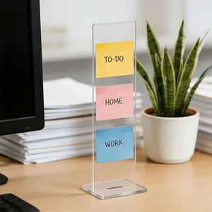 Removable Transparent Acrylic Memo Board and Support Stand for Office and Home, and Clear Colors Optional, Desktop Sticky Note Organizer, Keep Your Schedule Tidy