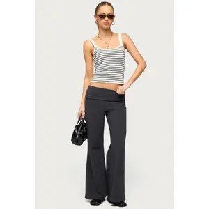 Petite Wide Leg Fold Over Pants