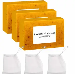 3PCS Turmeric Soap Lush Valentines Deep Cleansing Moisturizing Soap For Face Body Body Wash Soap For Women Men