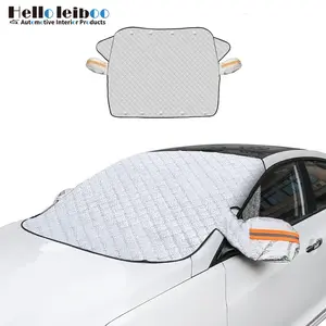 [LEIBOO]Two packs Car Windshield Snow Cover Sun Shade Winter Dust Rain Ice Frost Guard Protector - Durable Design for Winter Weather Protection & Summer sunshade