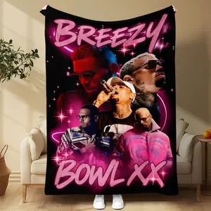 Trendy Cool Breezy Bowl Xx Flannel Blanket, Soft Warm HD Pattern, Bedroom Throw, Living Room Casual Rug, Room Decor Multi-Scene Use! It is an excellent gift for children, family and friends