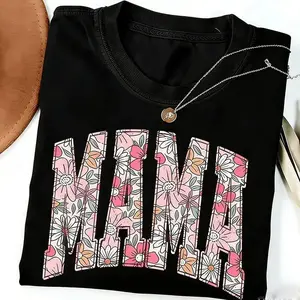 Boho Floral Mama T-shirt, Mothers Day Gift Trendy Mom Spring Tee Cute Gift For Mom Oversized Tshirt For Women Flowers Mama T-shirt
