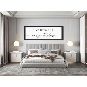 GiftOfHope Give It To God And Go To Sleep Print, Prints Above Bed, Master Bedroom Print, Over Bed Wall Decor, Unframed