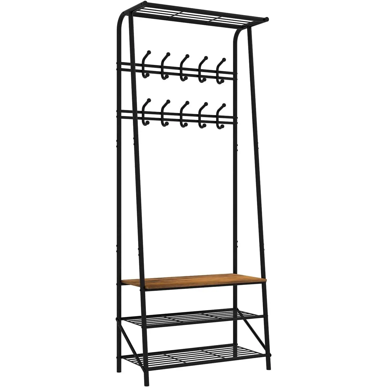 Clothes rack, wardrobe with shoe rack, freestanding coat rack, hallway wardrobe, clothes storage, 60x29x180cm