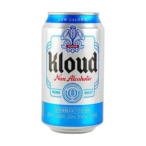 LOTTE KLOUD Non-Alcoholic Beer Beverage 350ml - Smooth & Refreshing Korean Alcohol-Free Beer Alternative