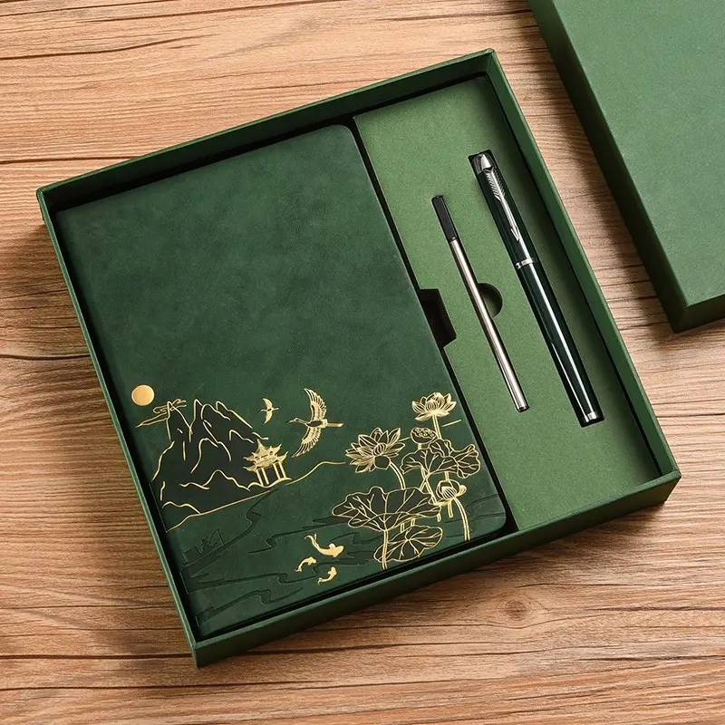 1pc Notebook Set with Pen and Refill, A5 Work Diary Gift Box, Changeable PU Cover, 100 Pages, Ideal Teacher's Day Present, Teacher Appreciation Notebook, Office Stationery Supplies, Planner Notebook, Journal Notebook