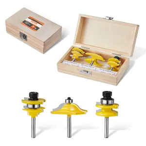 Father's Day Gift VEVOR Router Bits Set 3 Pieces Carbide Router Bit 1/4 Inch Shank Carrying Case