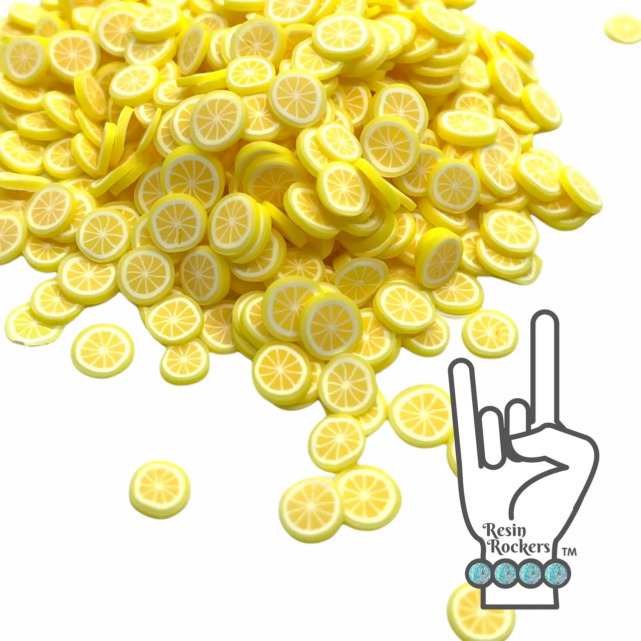 Lemon Slice Polymer Clay Pieces