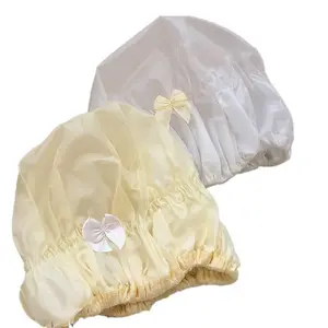 Women's High-Value Shower Cap Waterproof Bath Shower Cap Double-Layer Adult Bathing Cap Home Head Cover for Women
