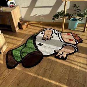Animation character back hand shape living room carpet bedroom decoration plush carpet fluffy soft bedside carpet game area computer room carpet home thickened washable entrance door non-slip floor mat, Soft Washable Rugs