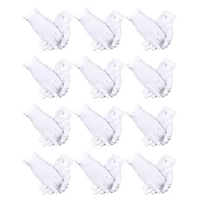 12 Pairs White Gloves for Women Men, Parade Formal Uniform Costume Glove with Snap Cuff Tuxedo Costume Honor Guard - Home Improvement.