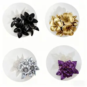 4pcs silicone flower molds - flower design, reusable, suitable for jewelry making, soap wax art, home decoration - ideal gifts for Valentine's Day, Mother's Day, birthdays, handmade accessories, Handicraft, and delicate craftsmanship creatio