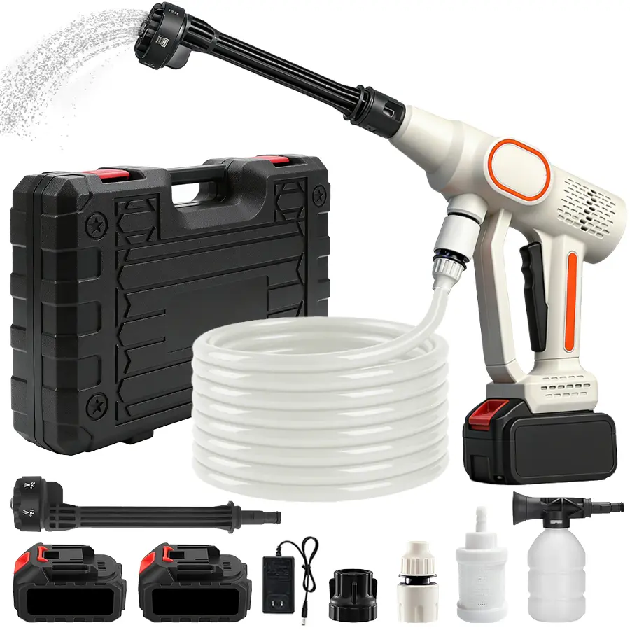Cordless High Pressure Washer Car Wash Kit, Portable Battery Powered Foam Sprayer, Complete Set with Foam Cannon & Snowflake Foam Lance, Multifunctional Auto Cleaning Accessories, Practical Father’s Day Gift