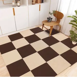 20pcs/36pcs Self-Adhesive Square Carpet Tiles, Soft Padding Anti-Slip Floor Tiles, DIY Easy Assembly for Bedroom and Living Room