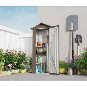Campcraft Small Metal Compact Garden Shed - High-Quality Galvanized Iron Sheet, Waterproof Design, Reasonable Internal Space Planning, Solid Lock System, Easy to Assemble and Move