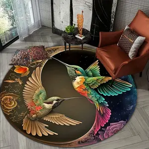 1pc Starry Sky Bee Round Carpet Rug, Dreamy Art Style, Suitable for Living Room, Bedroom, Sofa, Entrance, Spring Decor