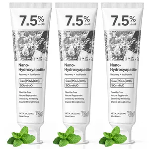 Hydroxyapatite Toothpaste for Advanced Enamel Protection, Gentle and Effective Formula, Fluoride-Free Toothpaste for Sensitive Teeth, 4.23oz (3) Toothbrush Oral Health