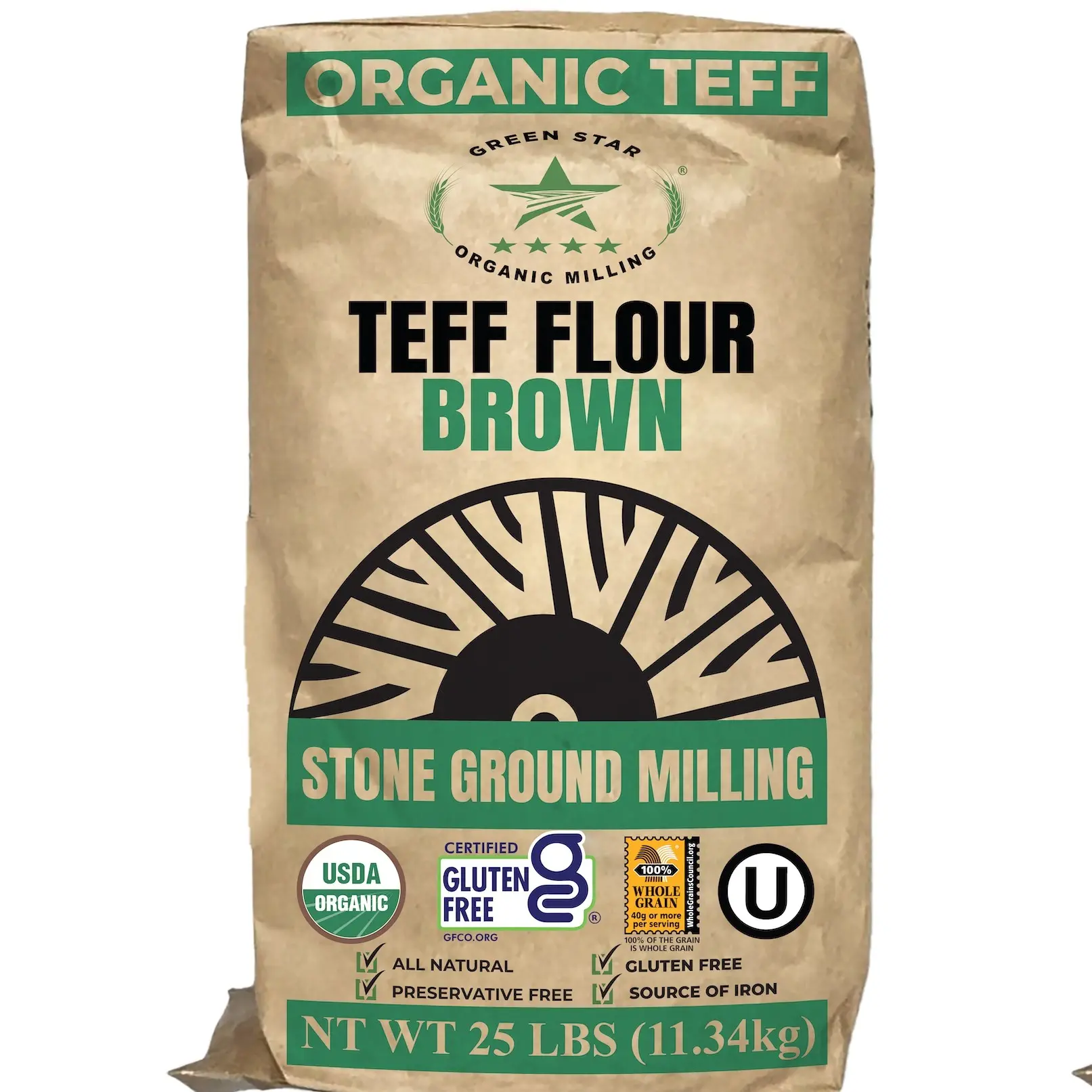 Organic Brown Teff Flour, Baking Flour for Bread Baking
