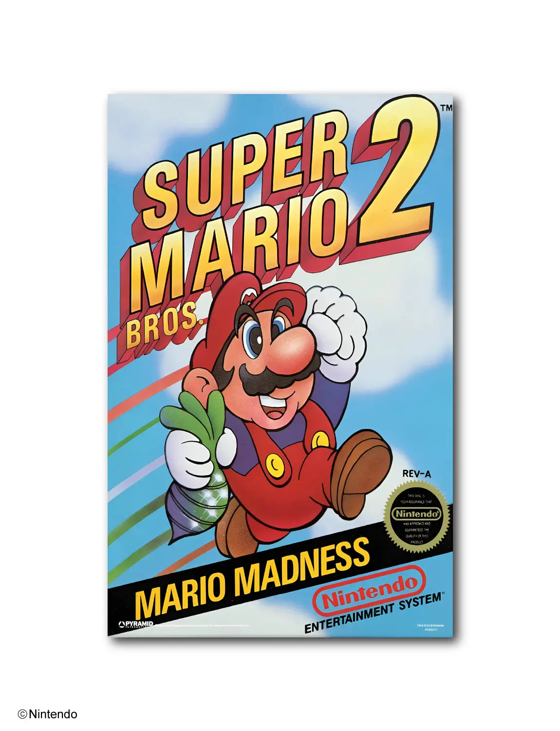 Super Mario Bros.™ 2 Game Cover Poster, 11x17 in Home Decor Wall Art for Game Fans