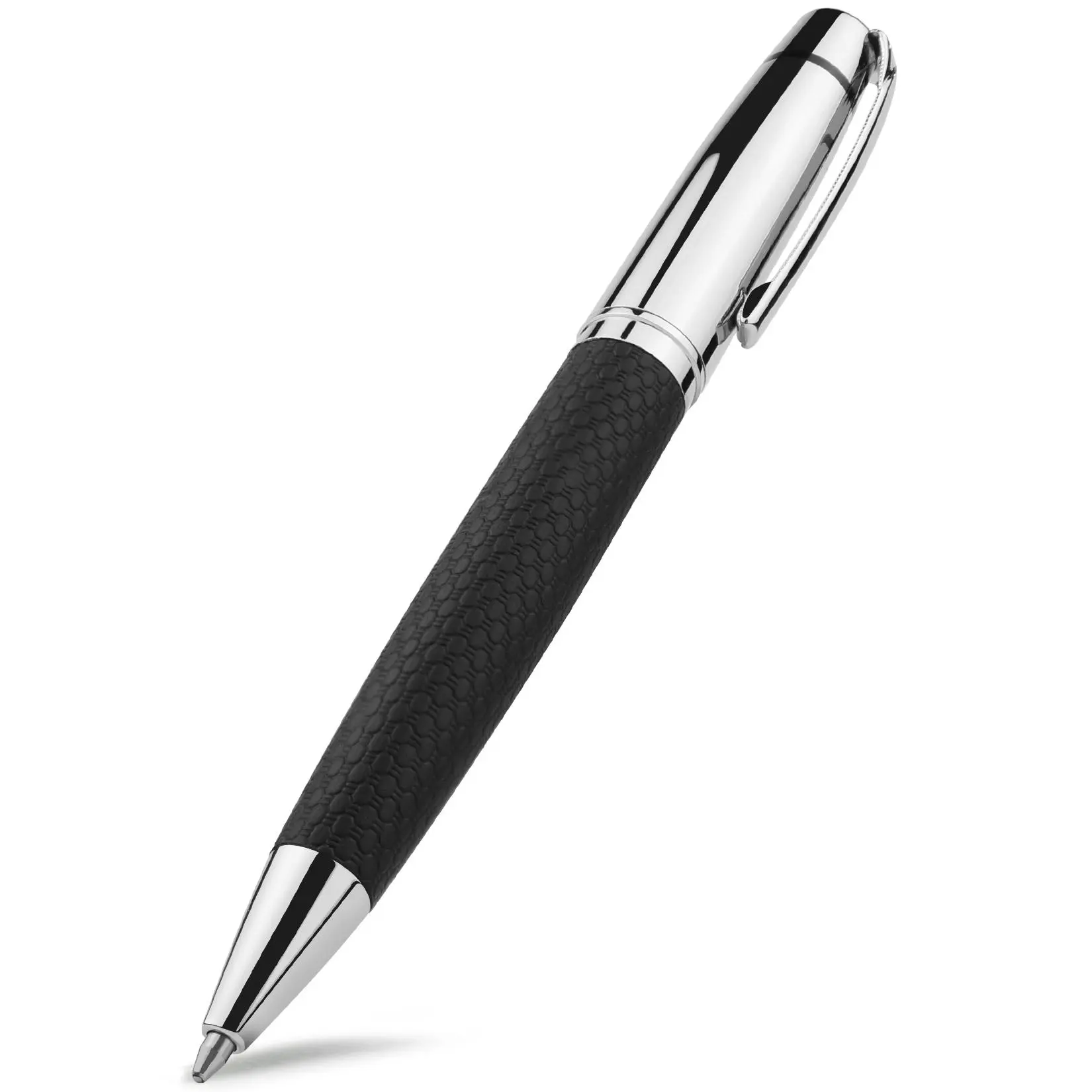 1 Piece 1.0mm Black Ink Ballpoint Pen, Retractable Ballpoint Pen With PU Leather Grip, Smooth Writing Specialty Pen, Smooth Writing Pens, Office Stationery & Supplies