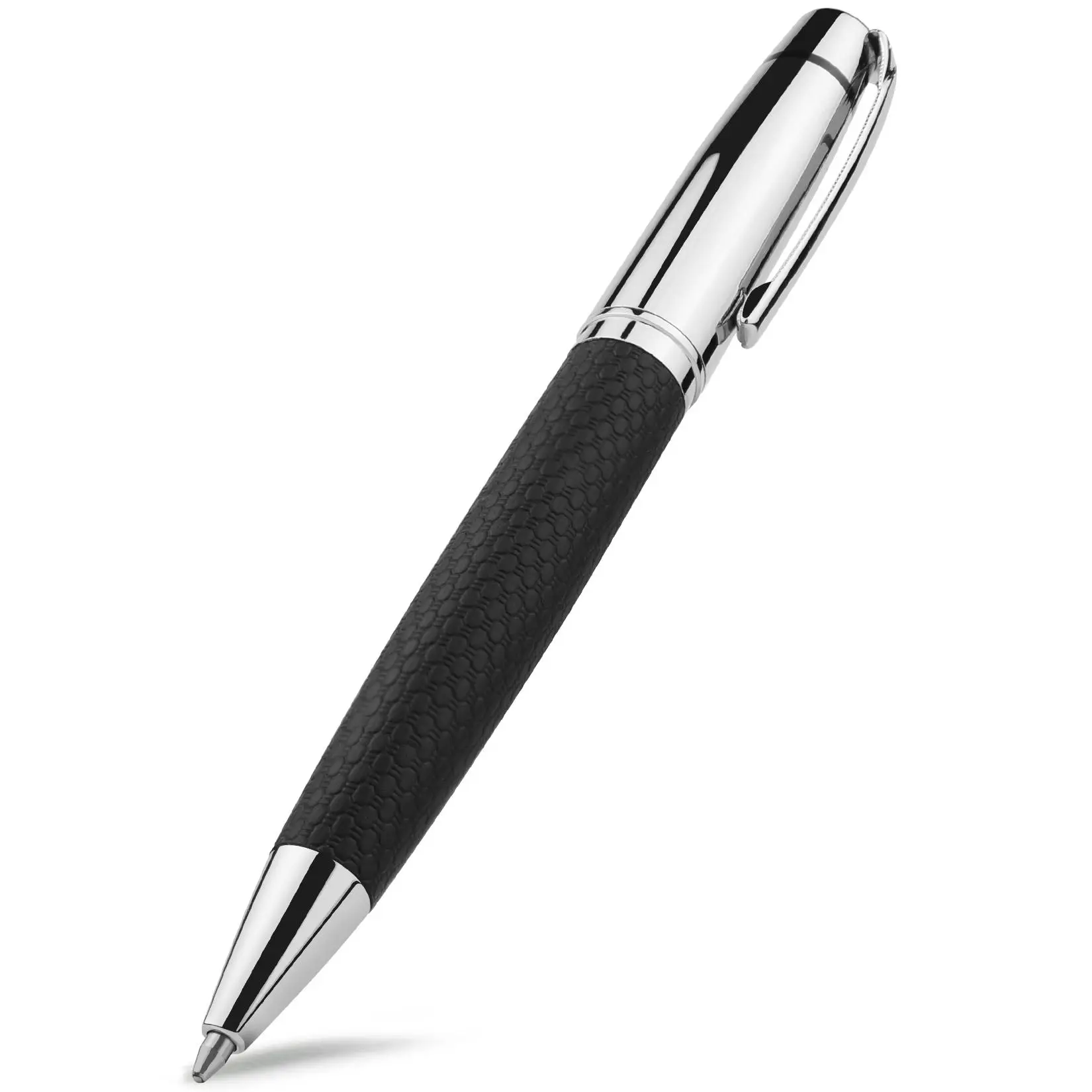 1 Piece 1.0mm Black Ink Ballpoint Pen, Retractable Ballpoint Pen With PU Leather Grip, Smooth Writing Pen, Office Stationery & Supplies