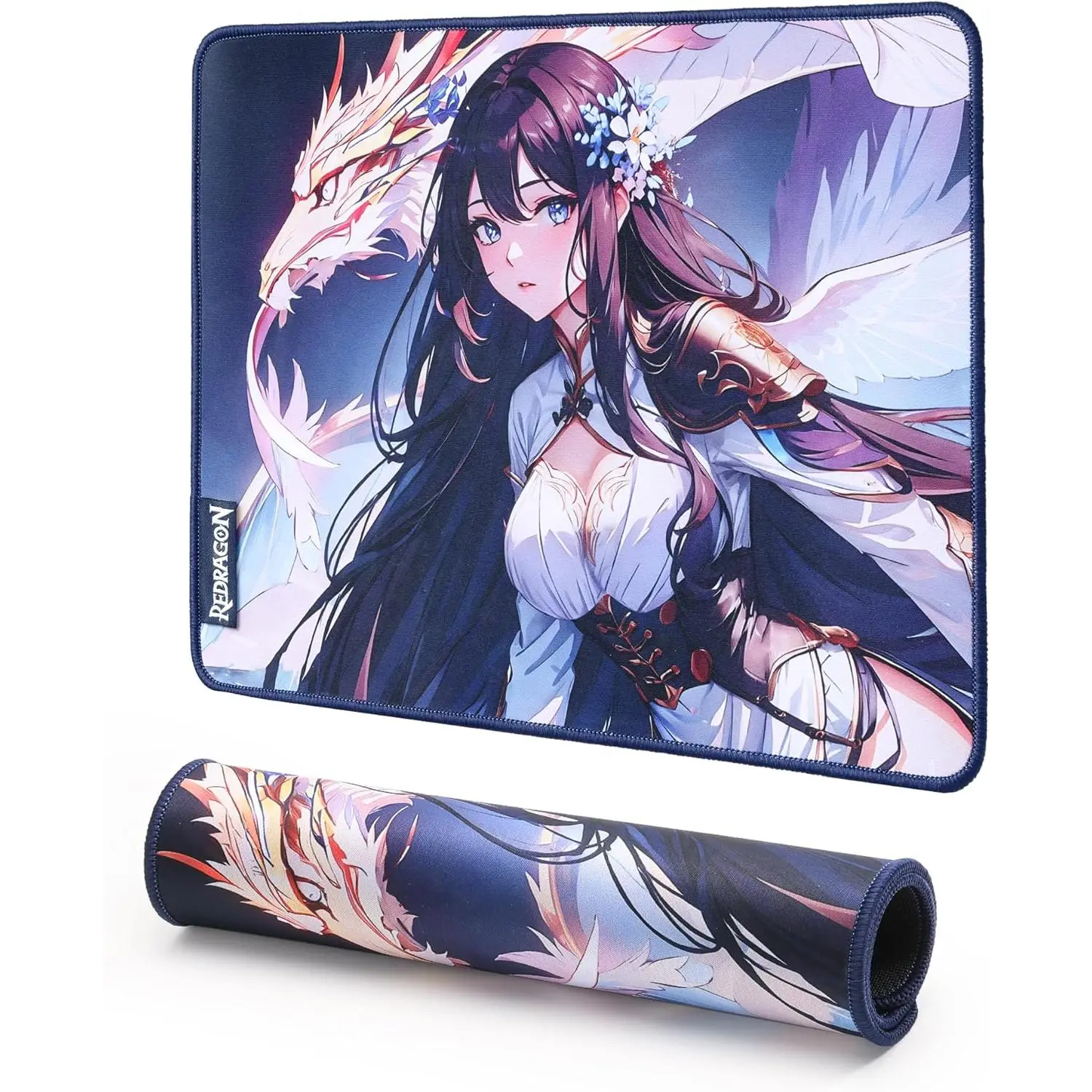 Redragon P046S Anime Gaming Computer Mouse Pad - 13x10in, Smooth Lycra Surface, Non-Slip Rubber Base, Spill-Resistant, 5mm Thick Durable Design, Computer & Office Desk Accessory