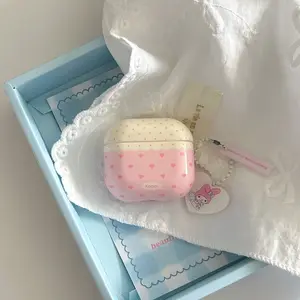 Polka Dot Heart Earphone Case for Apple AirPods Pro 2/pro/AirPods 4/AirPods 3/AirPods 2, Fashionable Women's Design, Simple Style