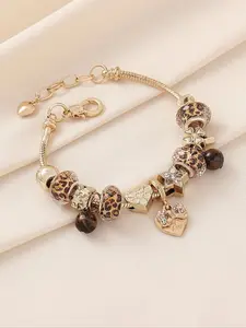 Women's Leopard Print Beaded Butterfly Heart Clover Tiger Eye Stone Bracelet, Trendy Jewellery Accessories, DIY Jewelry Making Kit for Party Night Out Daily Wear