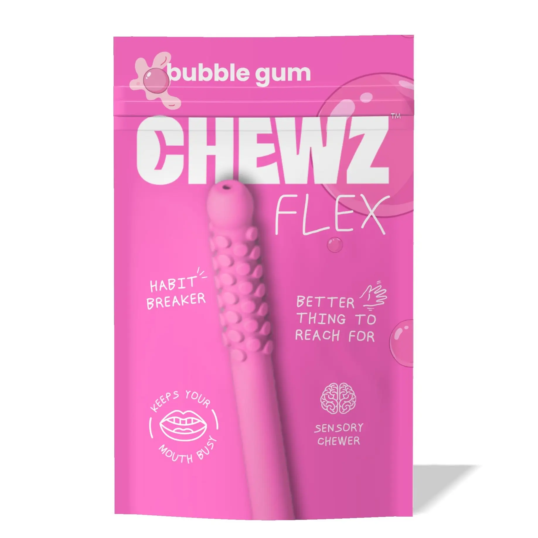 CHEWZ FlexBar Silicone Sensory Chew Stick | Oral Fidget Tool for Adults | Replaceable Scent Insert | BPA-Free Reusable Silicone