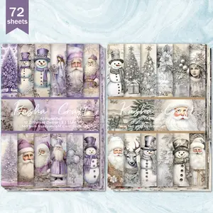 72 Sheets A5 Scrapbook Paper, Vintage Victorian Christmas Theme, Perfect for Bullet Journals, Greeting Cards, Crafts