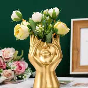 Abstract Face Design Flower Pot, Creative Hand Shaped Flower Vase, Decorative Flower Pot for Home Garden Patio, Modern Plant Pot, Indoor Outdoor Planter, Home Decor Supplies