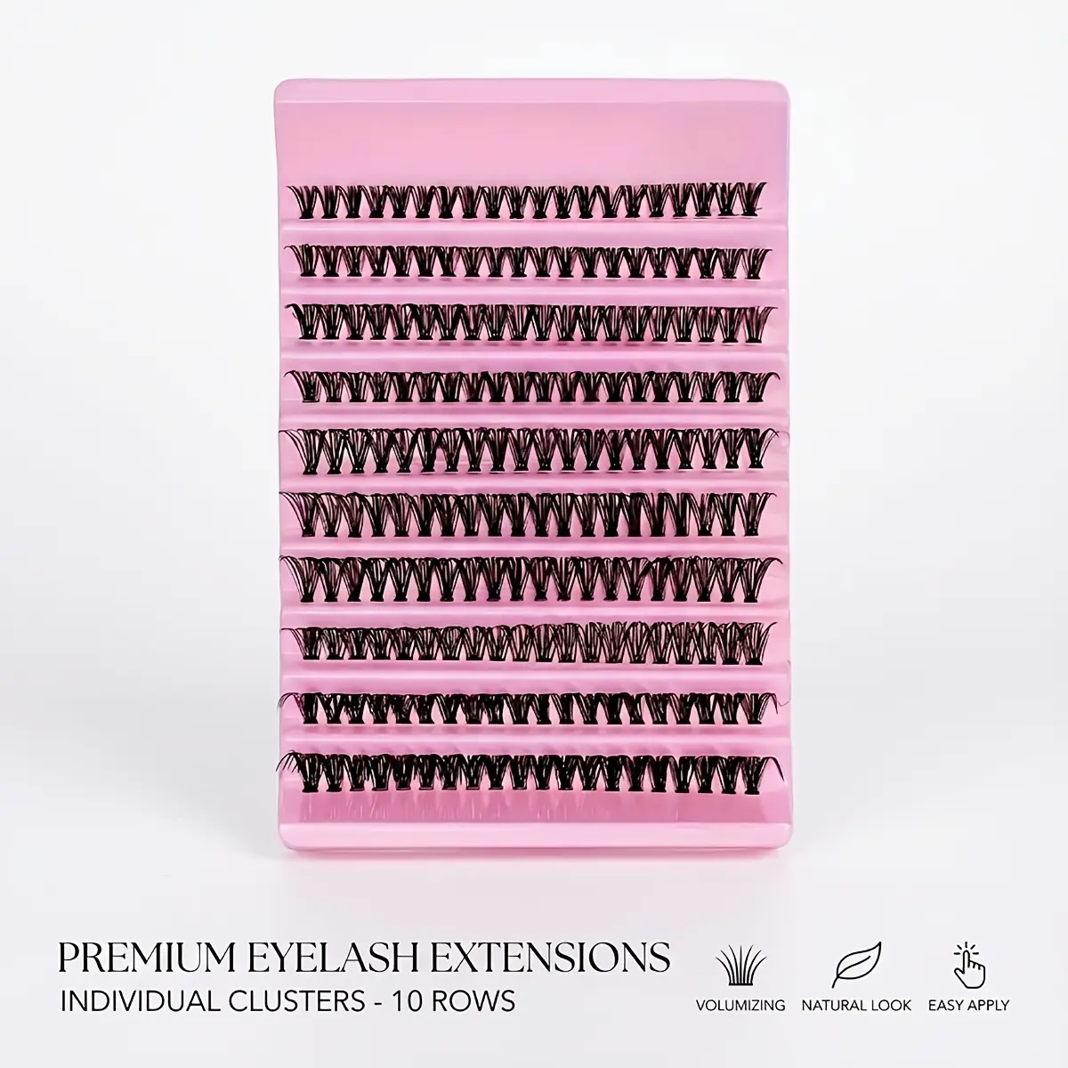 200pcs 60D Premade Fan Clusters 0.07mm Individual Lashes, 10 Rows Natural Volume DIY Eyelash Extension Kit, Reusable, Beginner-Friendly