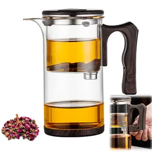 Enchanti Tea Pot - 750ml/25.4oz Magic Witchcraft Enchanted Glass Teapot  Strainer Loose Leaf Tea Innovative Water Separation Magnetic Teapot,Borosilicate Glass Tea  Elegant Gift Packaging with Floral lover herbal