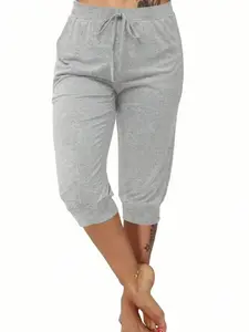 Lightweight Breathable Women's Harem Pants, Loose Casual Elastic Waist Mid-Thigh, Suitable for Yoga & Exercise, Perfect for Any Occasion, Casual Comfy Stretchy