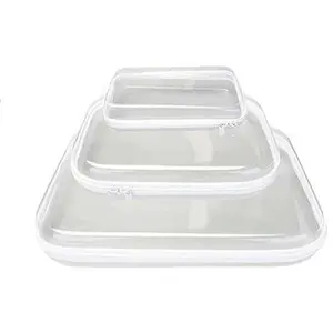 3PCS Zippered Transparent Cases for Snacks,Portable Waterproof Cosmetic Bag with Zipper,Clear Hard Shell Zipper Case for Cosmetic Storage, Putting Snacks, Pencil Case