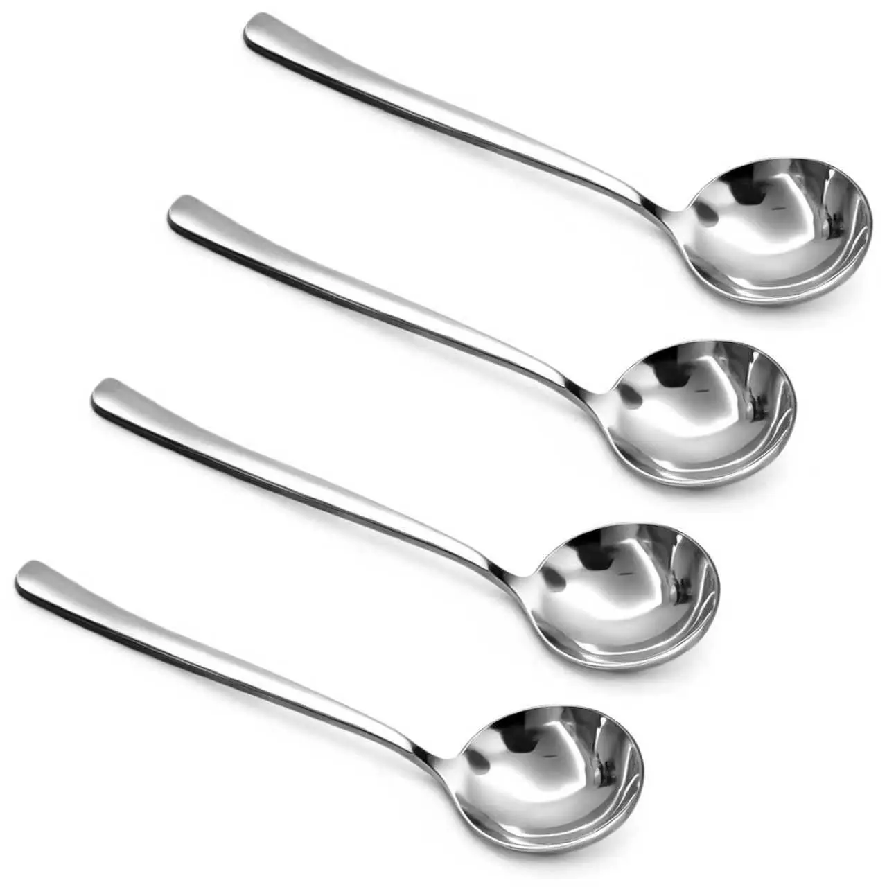AREL 4-Piece 304 Stainless Steel Spoon Set, Premium-Feeling Cutlery, Thick Steel Tableware Resistant to Daily Bending