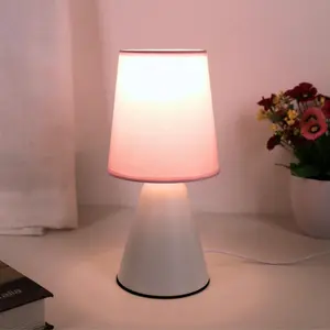 USB Powered Table Lamp, Modern Fabric Night Light, Bedside Lamp, Desk Lamp for Bedroom, Living Room, Home Decor, Indoor Decorative Light