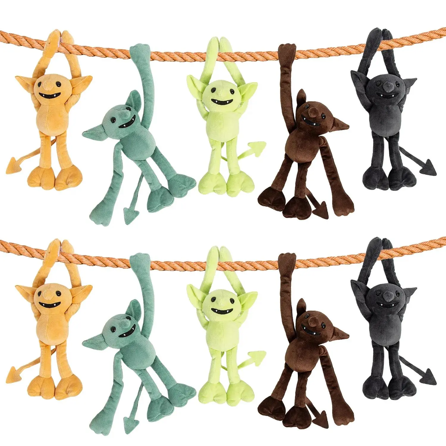 Long Arm Colorful Stuffed Goblins - 10 pcs