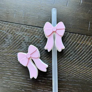 Coquette Bow Straw Topper – 2 Size Options, Handmade 3D Printed Straw Charm, Made to Order Cup Accessory