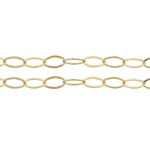 14Kt Gold Filled 7.5x4.3mm Oval Flat Cable Chain - 5ft