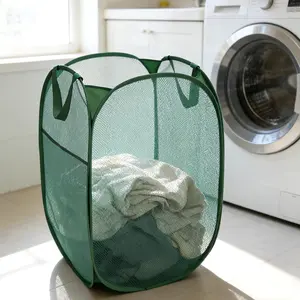 2PCS,Foldable Mesh Bathroom laundry basket, Collapsible Dirty Clothes Basket, Large Capacity Breathable Portable Laundry Bin with Handles for Bathroom Bedroom Dorm Apartment Travel,Mother's Day and Easter Gifts