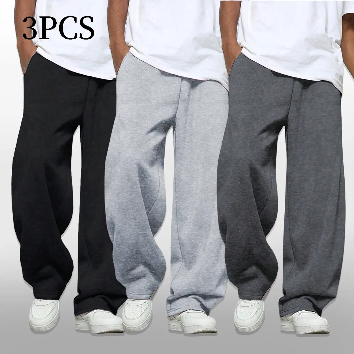 3-Pack Teen Boys Fleece Pants | Straight-Leg Casual Daily School Warm Bottoms 3-Pack Teen Boys Fleece Pants | Straight-Leg Casual Daily School Warm Bottoms